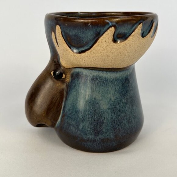 Birchstone Pottery Maine RAD Design Moose Elk Stoneware Vase / Egg Separator - Picture 3 of 10